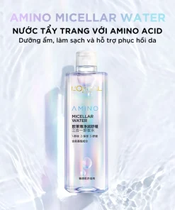 [AMINO MICELLAR MỚI] Nước tẩy trang làm sạch sâu, loại bỏ bụi bẩn & trang điểm 3-in-1 L'Oreal Paris Micellar Water 400ml